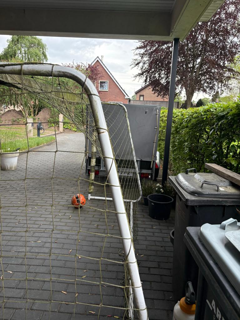 Voetbaldoel met net - Gebruikt, Sport en Fitness, Voetbal, Maat XS of kleiner, Ophalen of Verzenden, Gebruikt, Overige typen