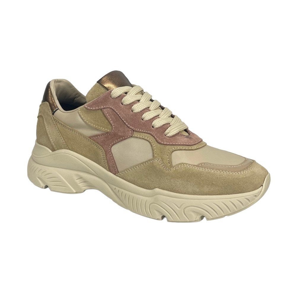 HIP maat 40 sneaker leer/suede beige/roze - gratis verzenden, HIP, Elzenweg 19 Waalwijk, Beige, Nieuw