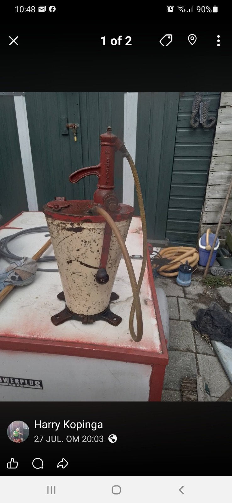 mooie oude  shell  olie pomp, Ophalen