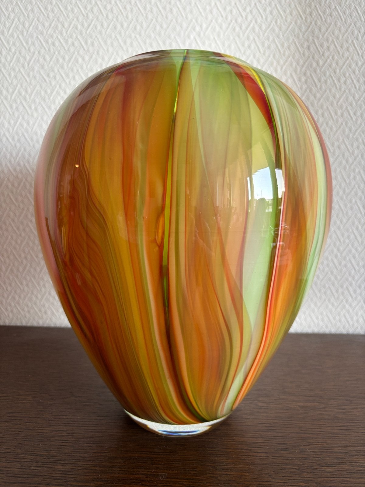 Gerrits World Decor Vaas - Oranje Geel Meerkleurig Glas, Ophalen