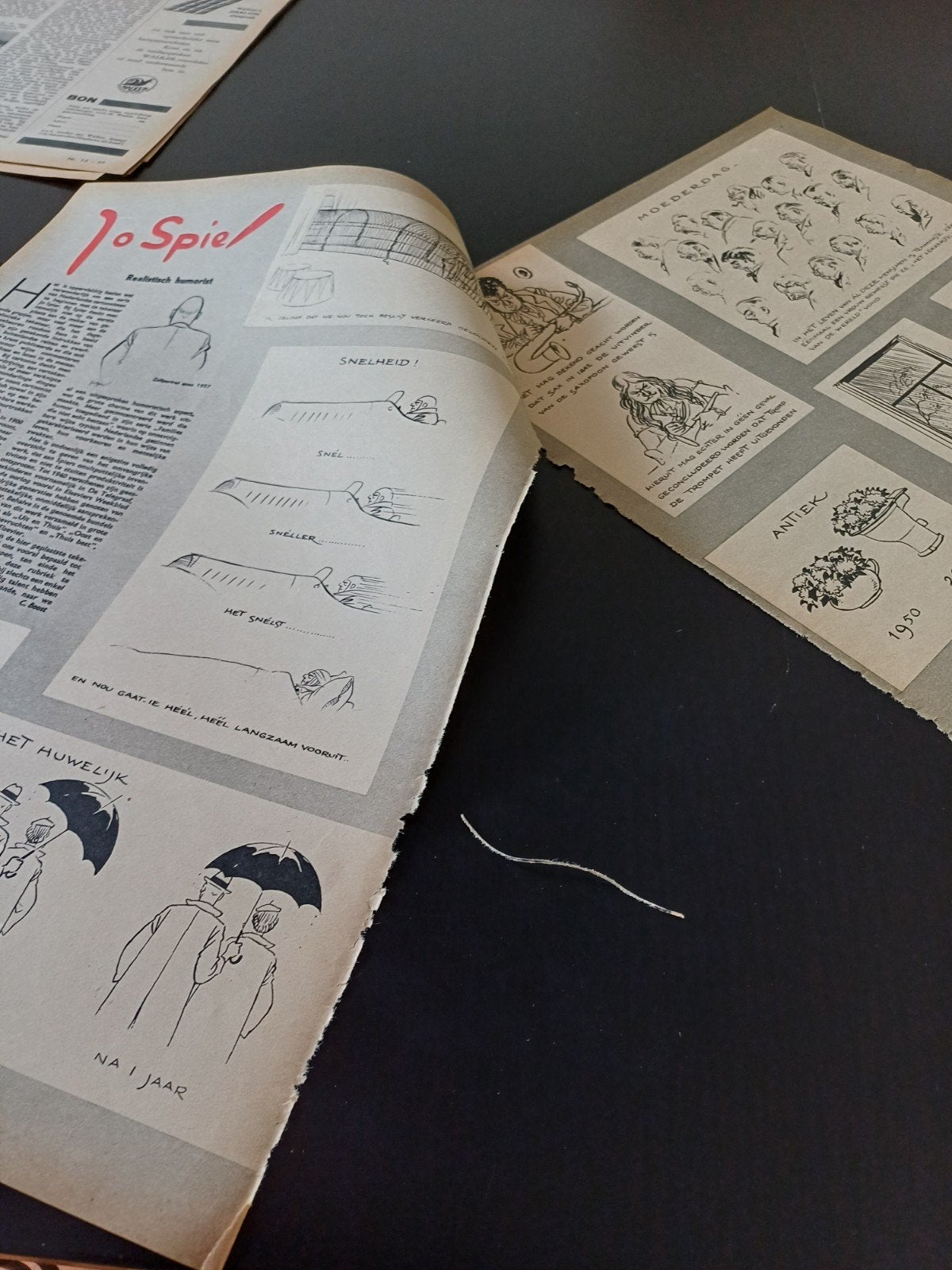 artikel over Jo Spier 1957, Ophalen of Verzenden, 1940 tot 1960, Knipsel(s)