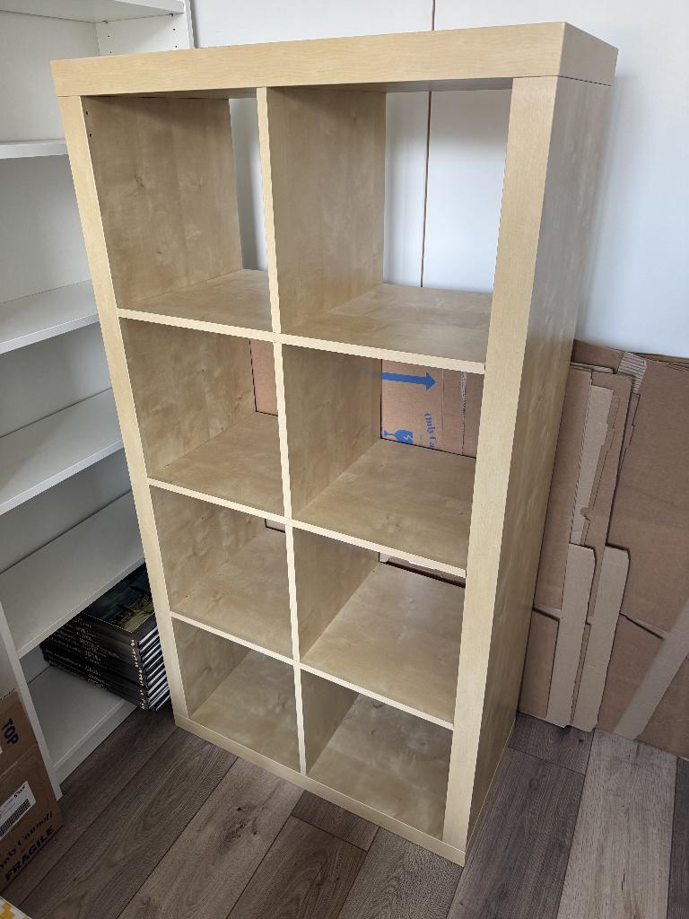 Ikea kast Kallax kast met 8 vakken - licht houtkeur, Huis en Inrichting, Kasten | Boekenkasten, Ophalen, Gebruikt, 100 tot 150 cm