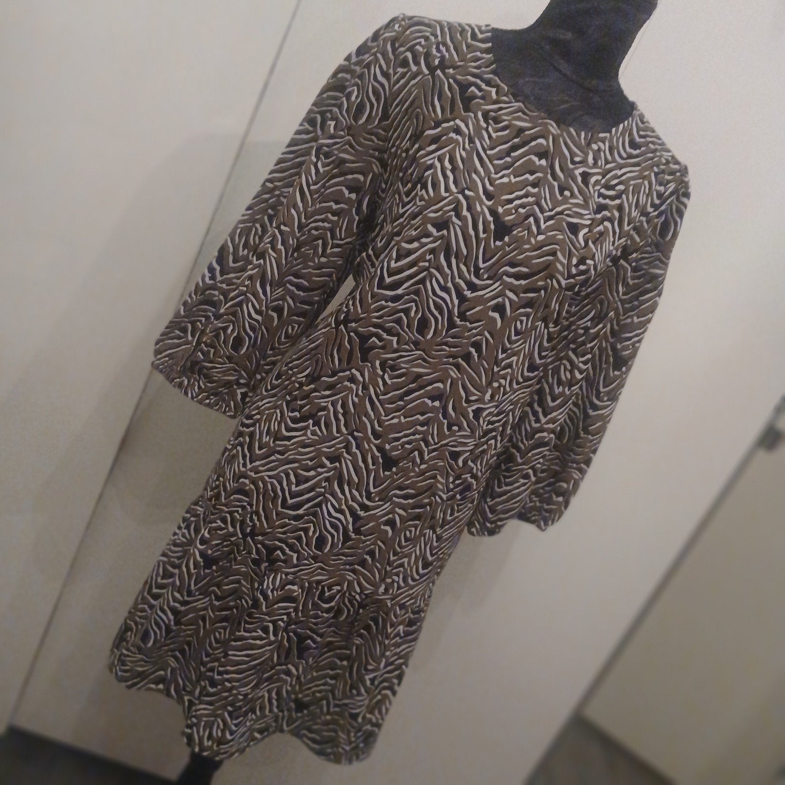 Jurk met zebraprint - Maat XL, Ophalen, Bruin, Maat 46/48 (XL) of groter, Zo goed als nieuw