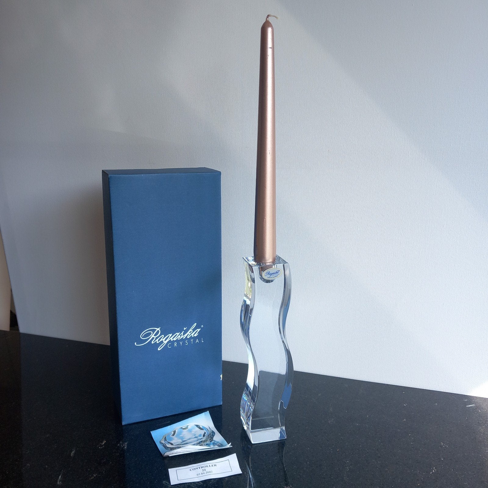 Rogaška Crystal Kristal Serenity kandelaar 20 cm met doos, Ophalen of Verzenden