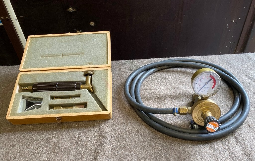 gasdrukregelaar met gasbrander compleet 60,-, Ophalen of Verzenden