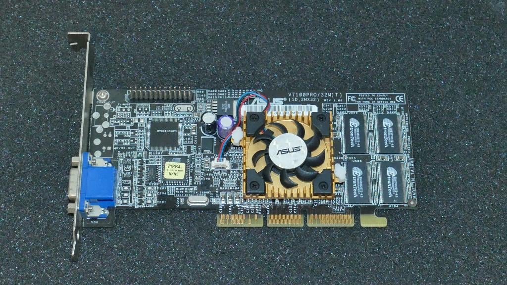 ASUS V7100 Pro 32MB SDR – AGP, Overige soorten, VGA, Ophalen of Verzenden, Zo goed als nieuw