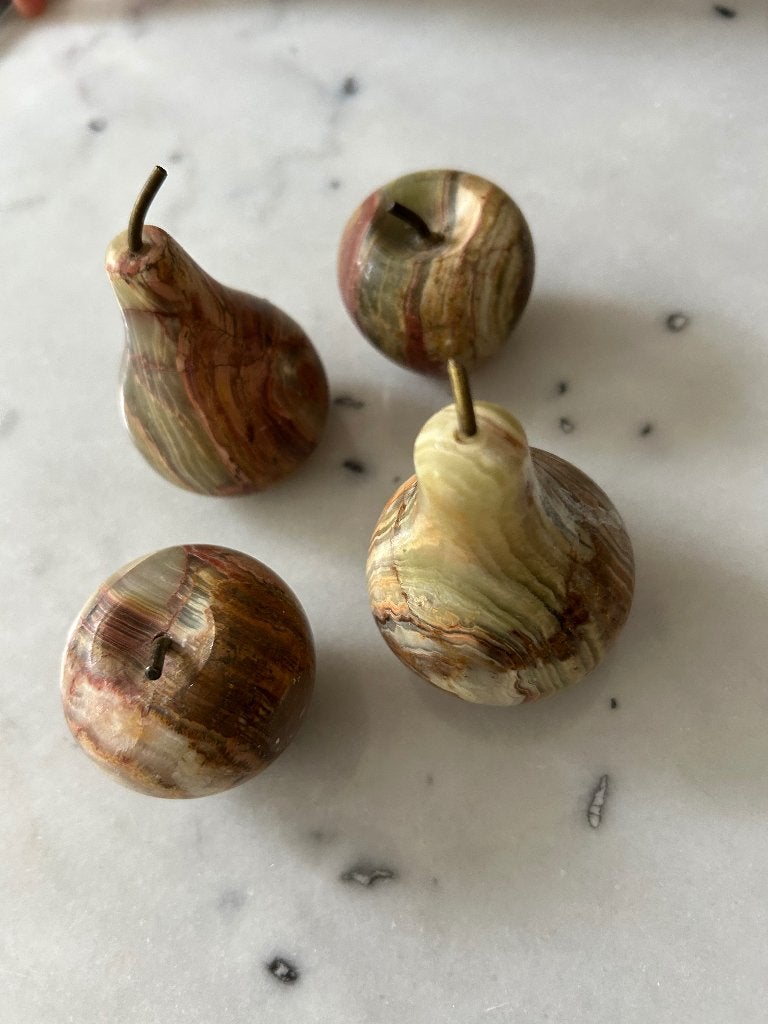 Barbotine vruchten appels peren in albast, Ophalen of Verzenden