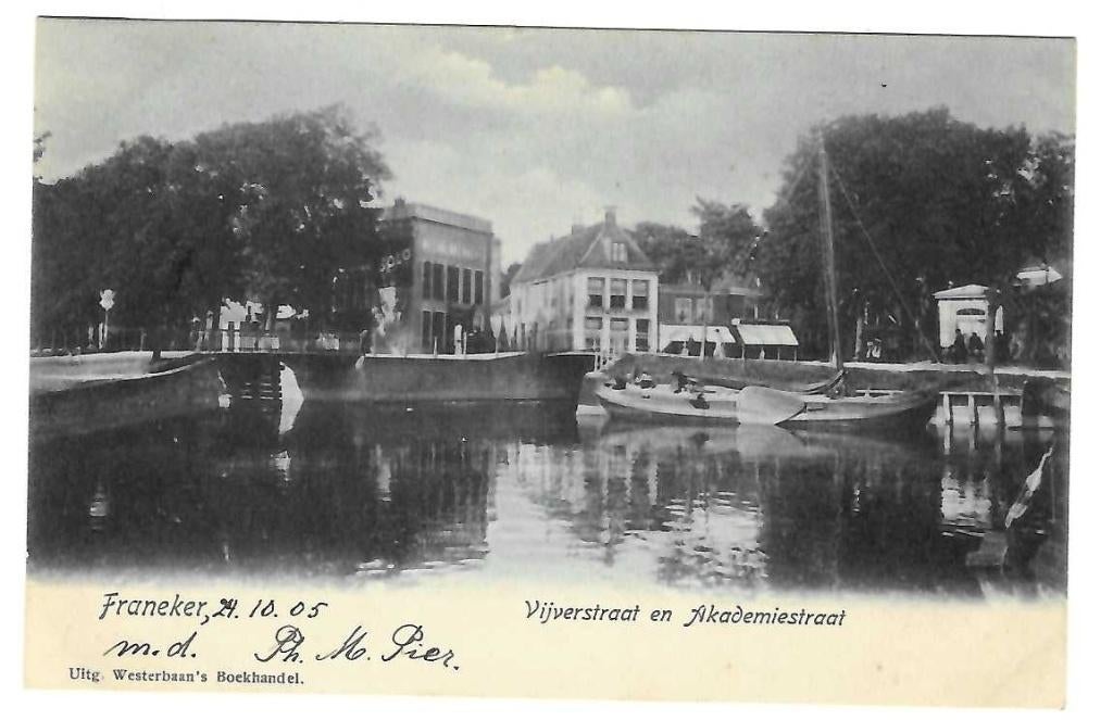 Franeker - Vijverstraat en Akademiestraat, Verzenden, Voor 1920, Gelopen, Friesland