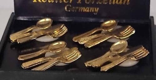 Reutter Miniatuur Bestek Set - Goudkleurig, Ophalen of Verzenden