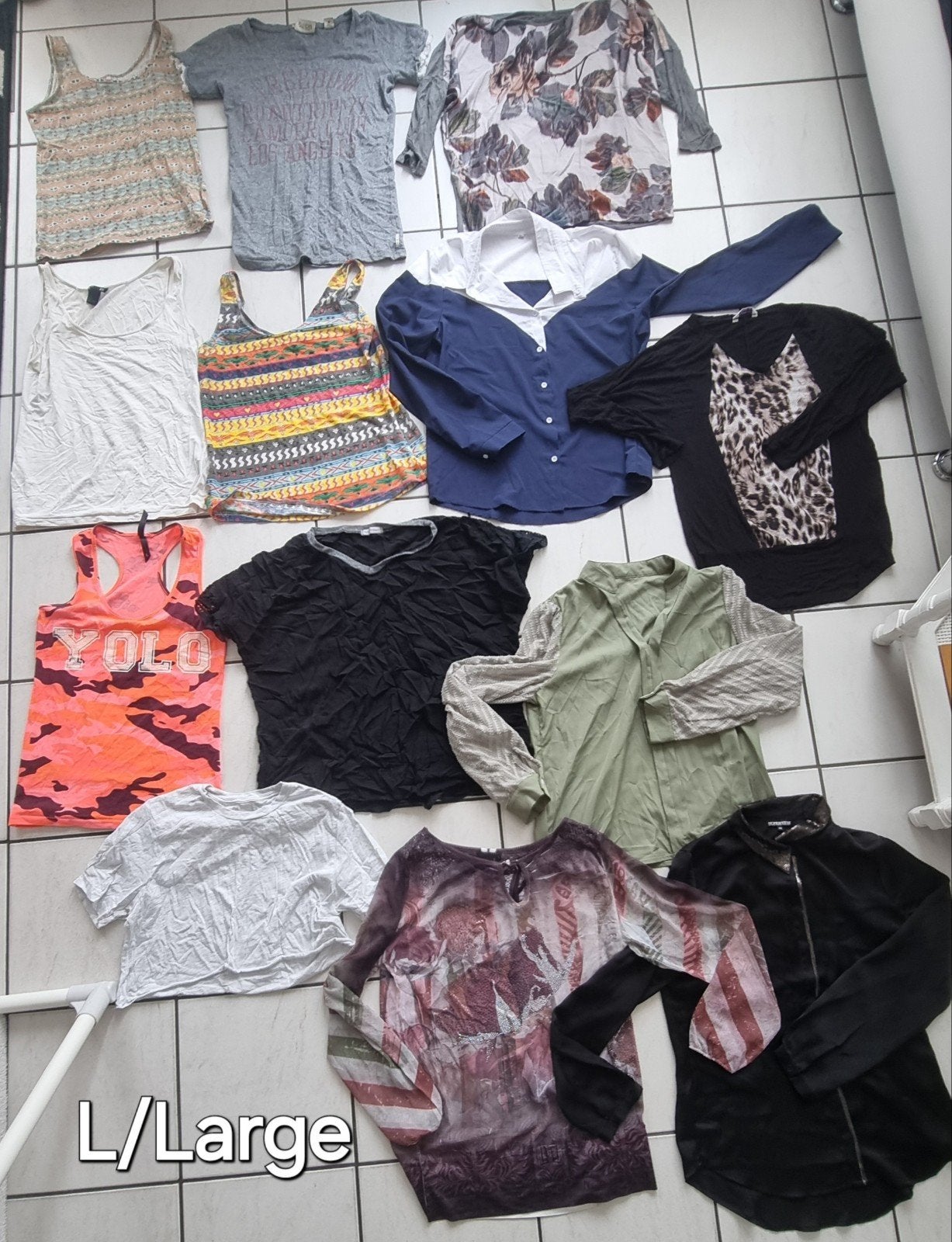 Dames kledingpakket blouses shirts large korte lange mouw. B, Ophalen of Verzenden, Zo goed als nieuw