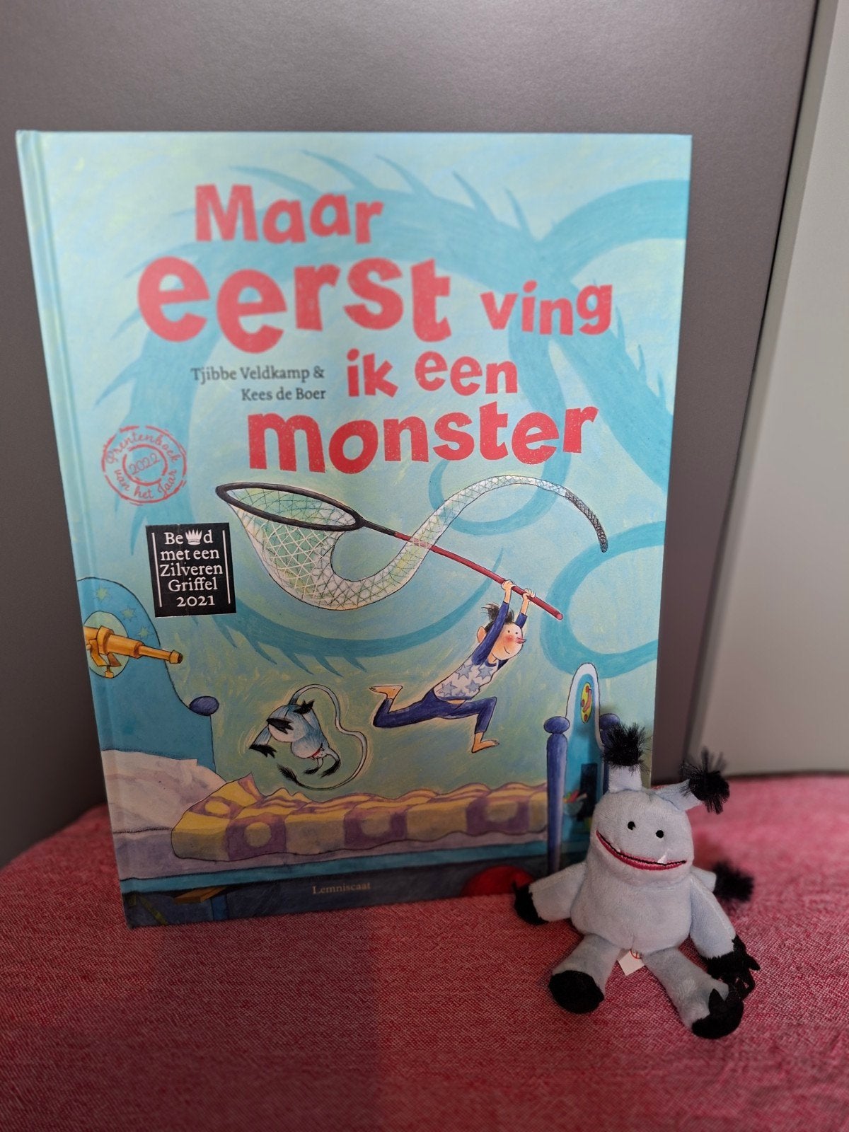 prentenboek Maar eerst ving ik een monster, Ophalen, Zo goed als nieuw, Prentenboek