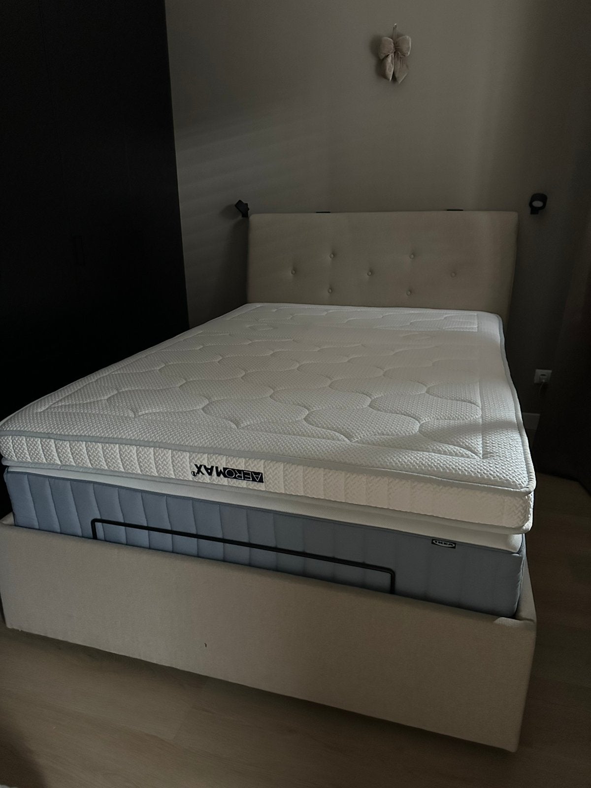 opbergboxspring 140 cm Swiss Sense AeroMax topper, Beige, Tweepersoons, Zo goed als nieuw, 200 cm