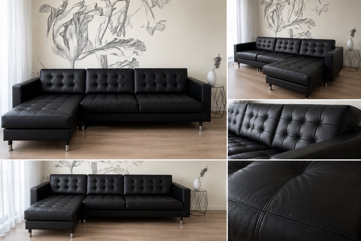 IKEA LANDSKRONA Hoekbank met Chaise Longue- Zeer nette staat, Ophalen, Driepersoons, Zo goed als nieuw, 200 tot 250 cm