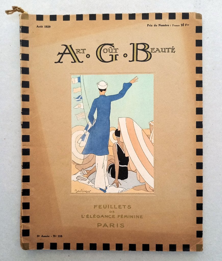 AGB Art Gout Beauté Octobre 1929 #108 Art Deco Mode, Antiek en Kunst, Ophalen of Verzenden