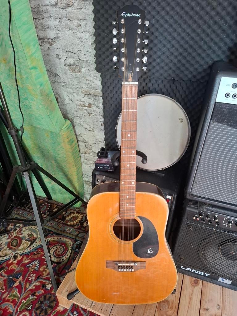Epiphone Texan-12 12-snarige gitaar - Vintage met deukje, Ophalen, Gebruikt, Western- of Steelstringgitaar, 12-snarig