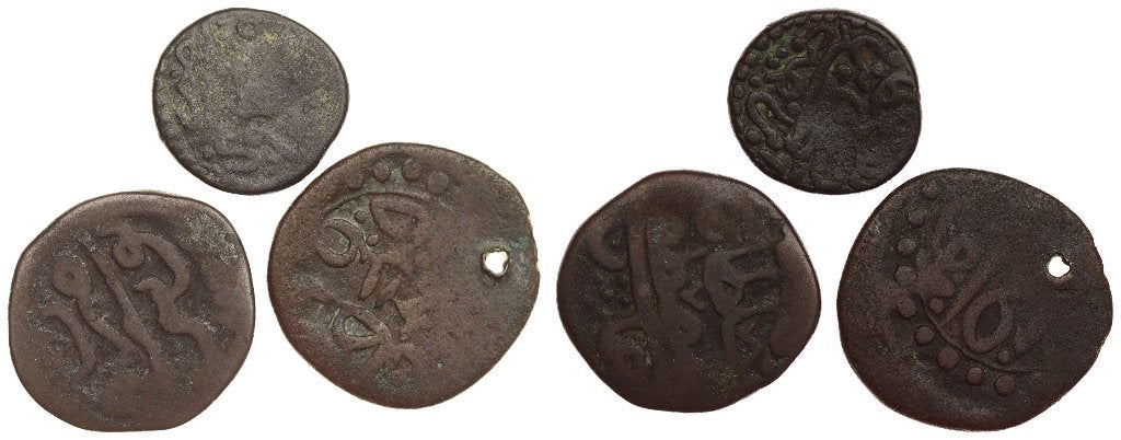 India - 3x old Dam coins (around 1600) (6514, Verzenden, Zuid-Azië, Setje