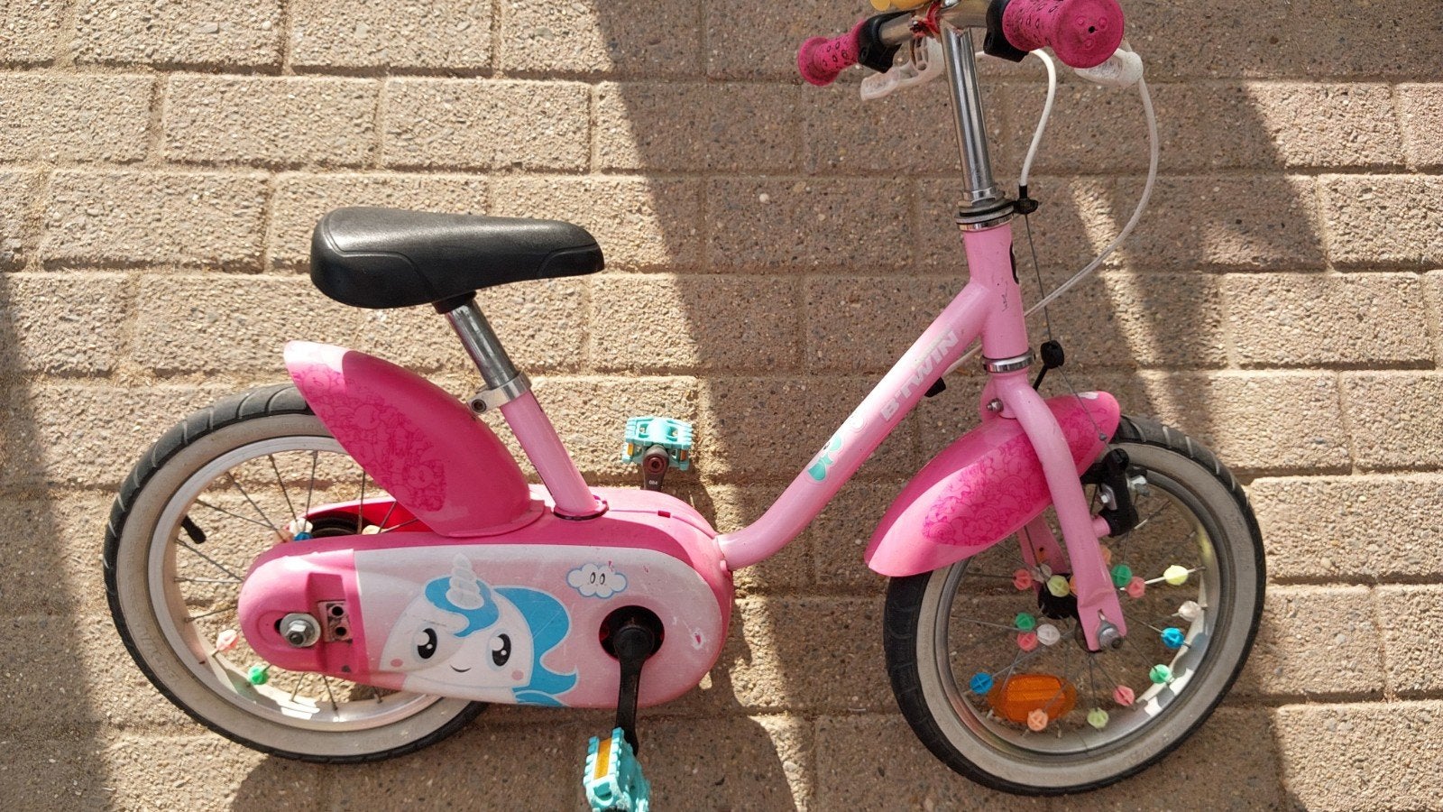 Kinderfiets 14 inch B'Twin Unicorn 500, Ophalen, Gebruikt, Minder dan 16 inch, B'twin