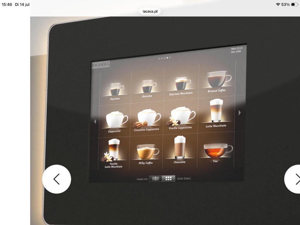 Franke A600 koffiezetapparaat, Ophalen, 10 kopjes of meer, Koffiemachine, Koffiebonen