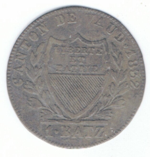 23-1499 Zwitserland, Vaud 1 batz 1832, Ophalen of Verzenden, Overige landen, Losse munt