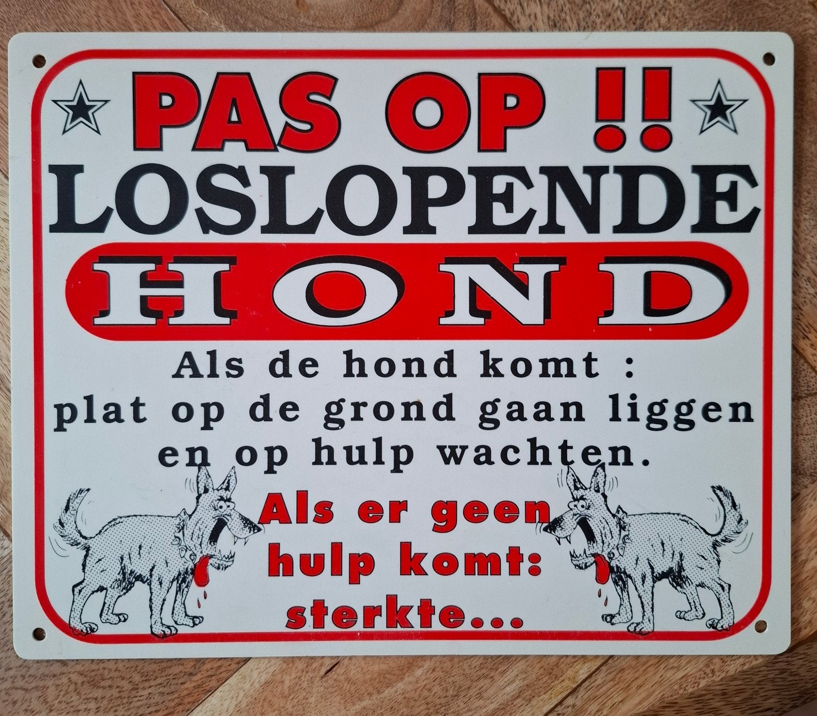 grappig waakbord hond, Tekstbord, Nieuw, Ophalen of Verzenden, Kunststof