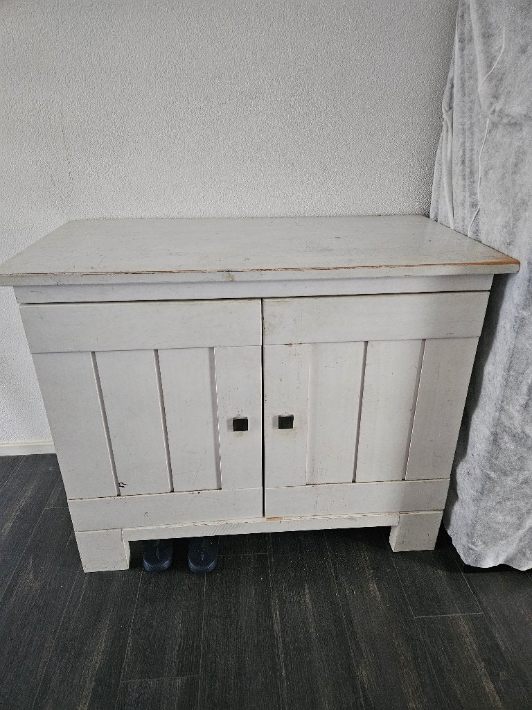 Houten wit kastje (opknapper), Huis en Inrichting, Kasten | Overige, Ophalen, Gebruikt