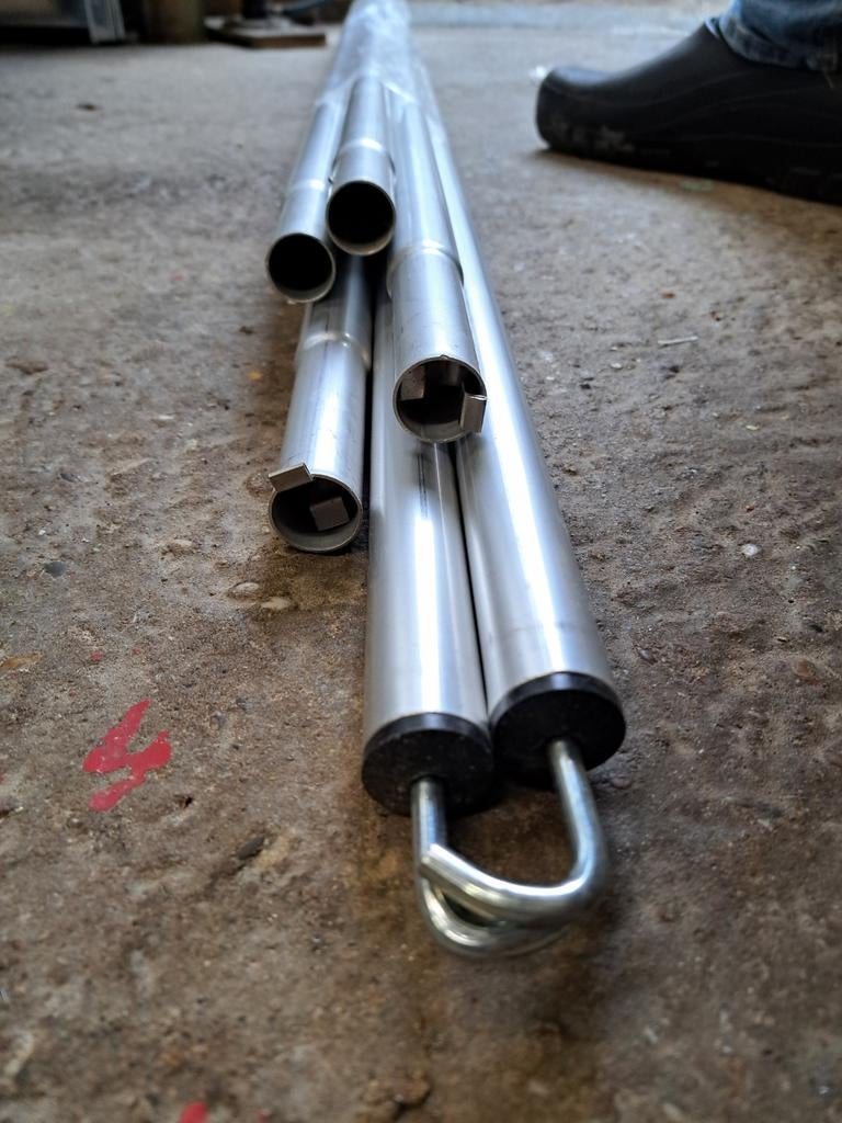 Aluminium tentstokken / dakliggers (2 sets), Caravans en Kamperen, Ophalen, Gebruikt