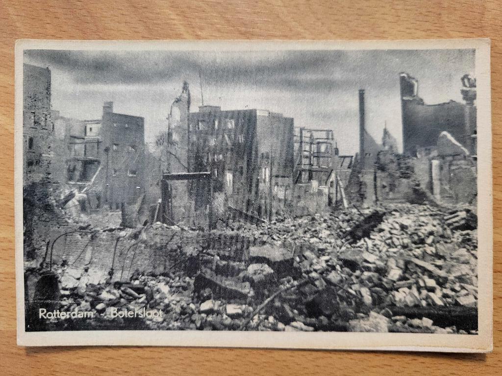 ansicht Rotterdam Botersloot Ramp 1940 Oorlog, Ophalen of Verzenden, 1940 tot 1960, Ongelopen, Zuid-Holland