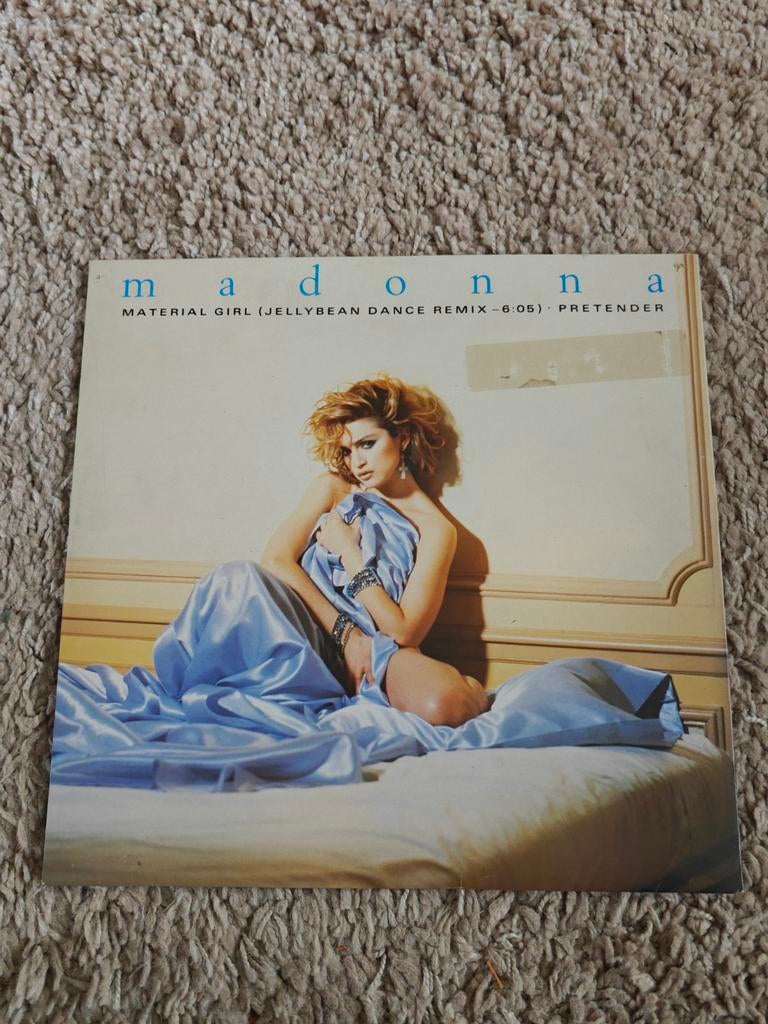 Madonna - Material Girl alleen de hoes, Cd's en Dvd's, Vinyl Singles, Ophalen of Verzenden, Zo goed als nieuw, Pop