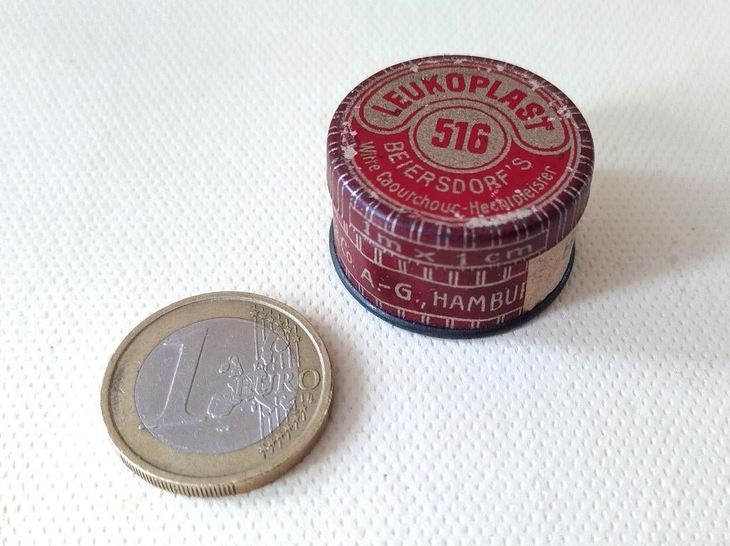 Oud blikje Leukoplast 516, Ophalen of Verzenden, Gebruikt, Overige, Overige merken