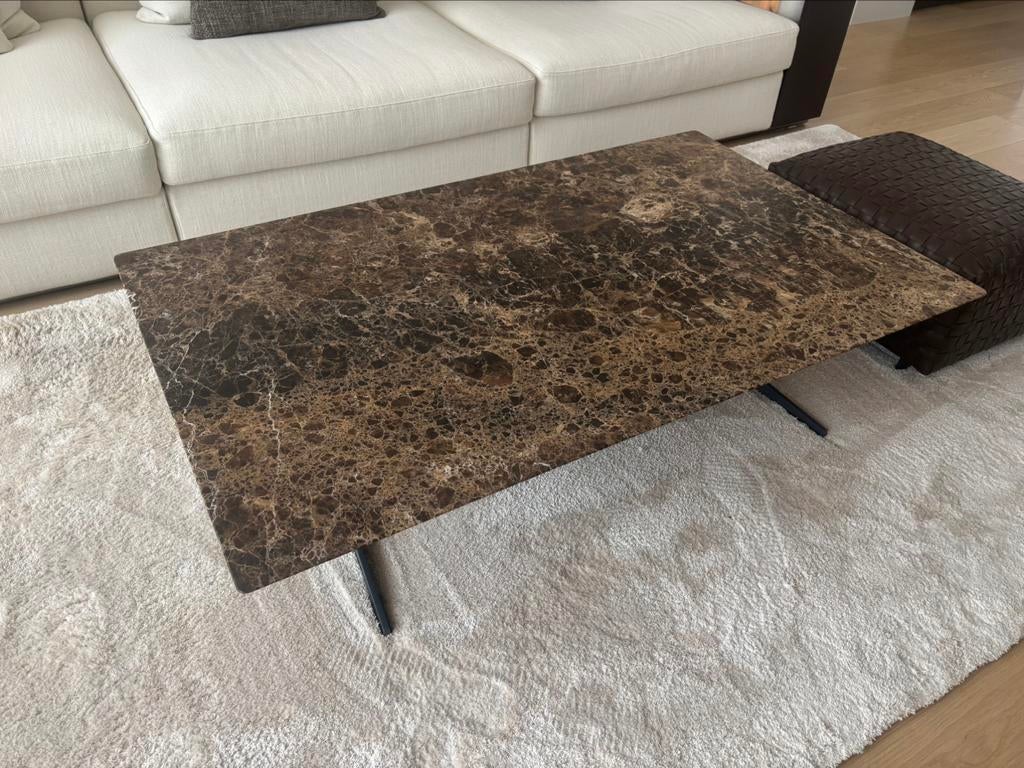 Flexform Fly coffeetable 80x130cm emparador marmer showmodel, Ophalen of Verzenden, Nieuw, Rond, 200 cm of meer