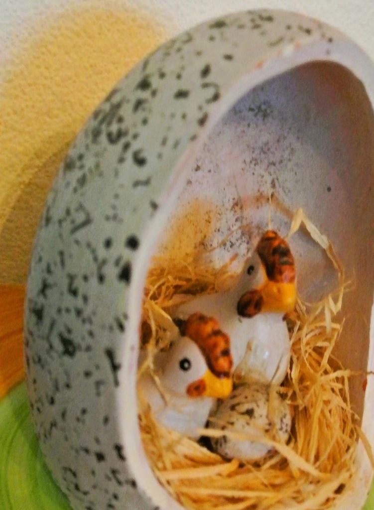 Groot ei kippen open ei stronest decoratie ei/kip tuinkamer, Diversen, Pasen, Gebruikt, Ophalen of Verzenden