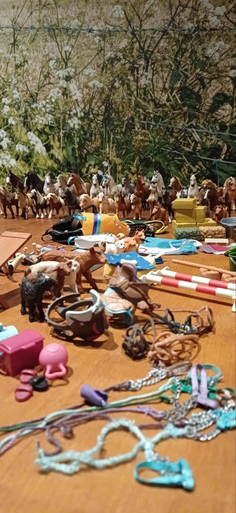 Grote Schleich Paardencollectie met Accessoires, Verzamelen, Speelgoed, Gebruikt, Ophalen of Verzenden