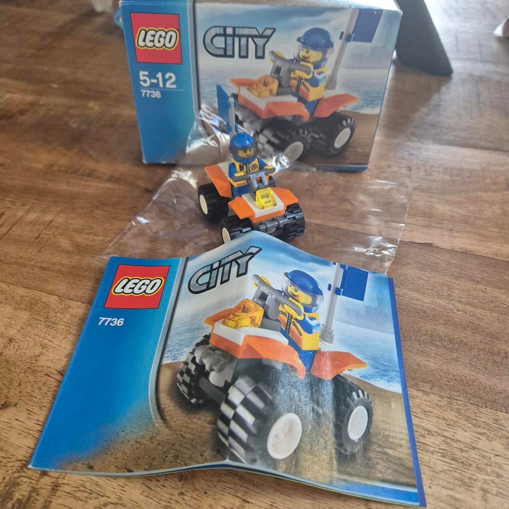 Lego City 7736 - ATV met doos en handleiding, Ophalen of Verzenden, Gebruikt, Complete set, Lego