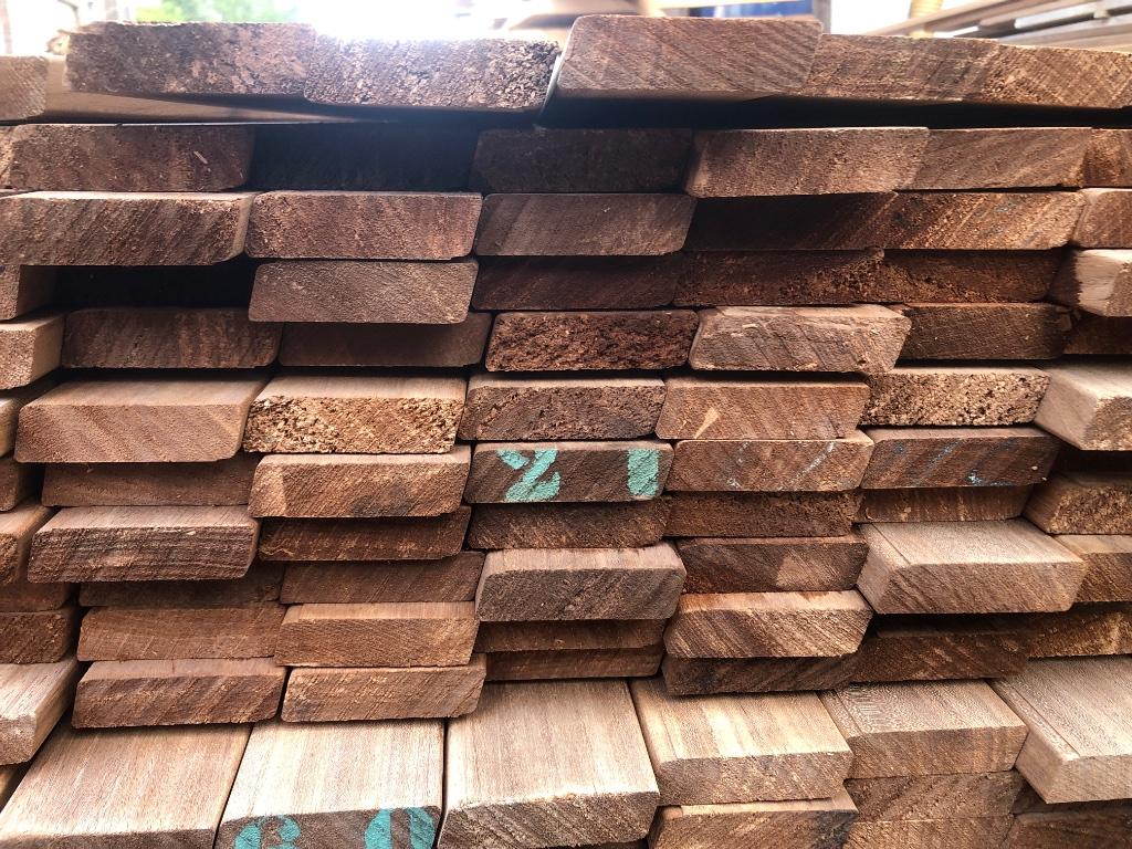 Ayous rhombus latten 2,49 € thermisch gemodificeerd frake, Ophalen, Planken, Nieuw, Hardhout