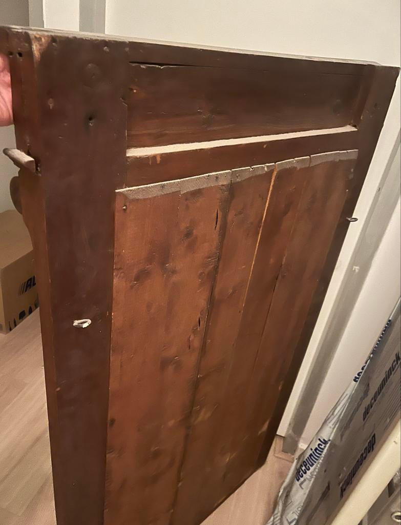 Antieke Spiegel met Houten Frame, Antiek en Kunst, Antiek | Spiegels, Ophalen, Rechthoekig, 50 tot 100 cm, 100 tot 150 cm