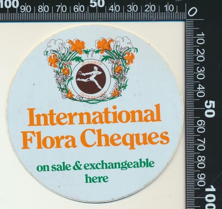 Sticker: Fleurop - International Flora Cheques, Verzamelen, Stickers, Zo goed als nieuw, Bedrijf of Vereniging, Ophalen of Verzenden