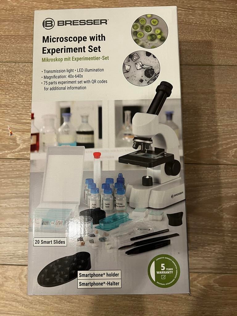Microscoop met Experimenteer-Set, Ophalen of Verzenden, Nieuw, 400x tot 1000x, Biologische microscoop