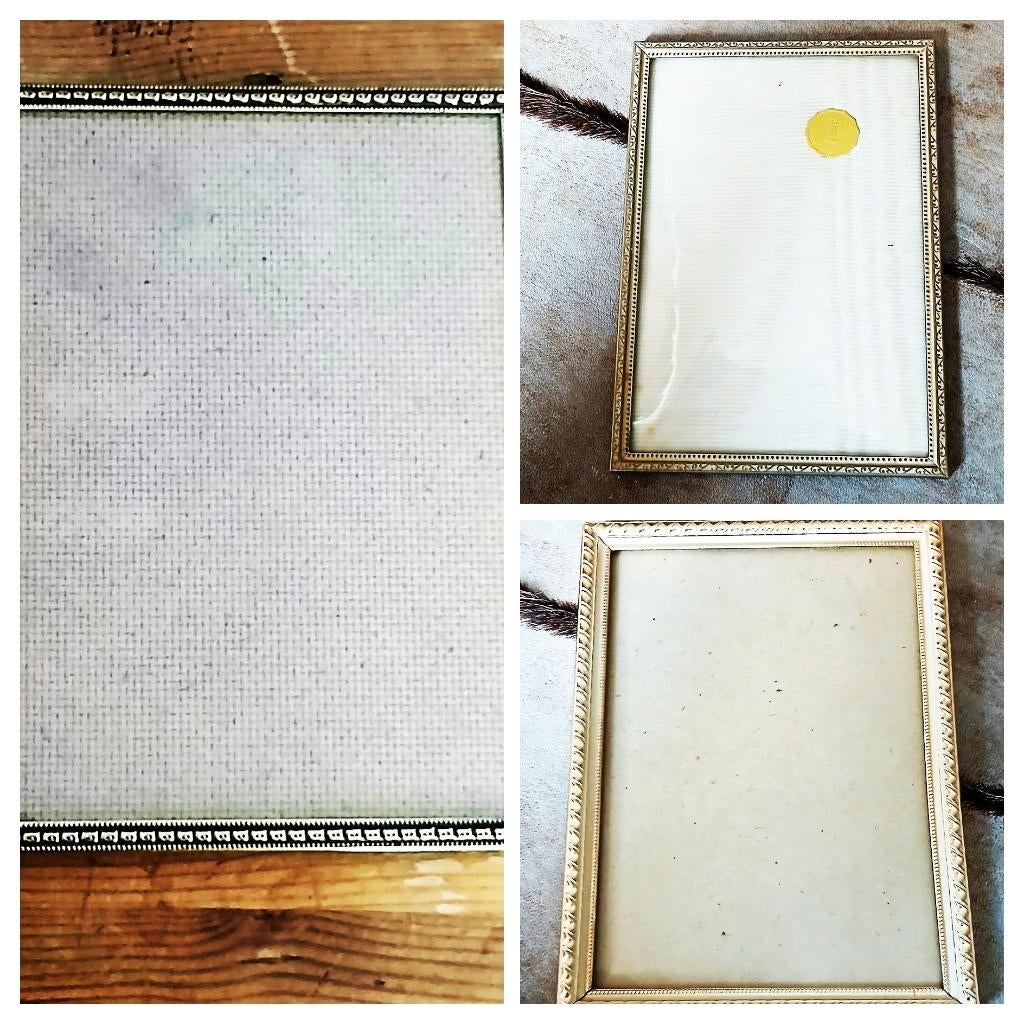 Goudkleurig fotolijstjes o.a. bol glas vintage en Jyden, Antiek en Kunst, Curiosa en Brocante, Ophalen of Verzenden