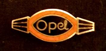 Opel speld- ovaal oranje zwart emaille, Verzenden, Nieuw, Transport, Speldje of Pin