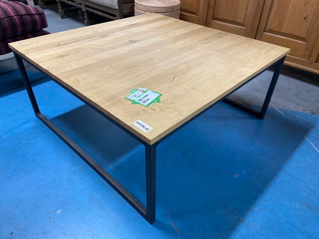 Salontafel eiken 100x100, Ophalen, 75 cm of meer, Nieuw, Minder dan 150 cm