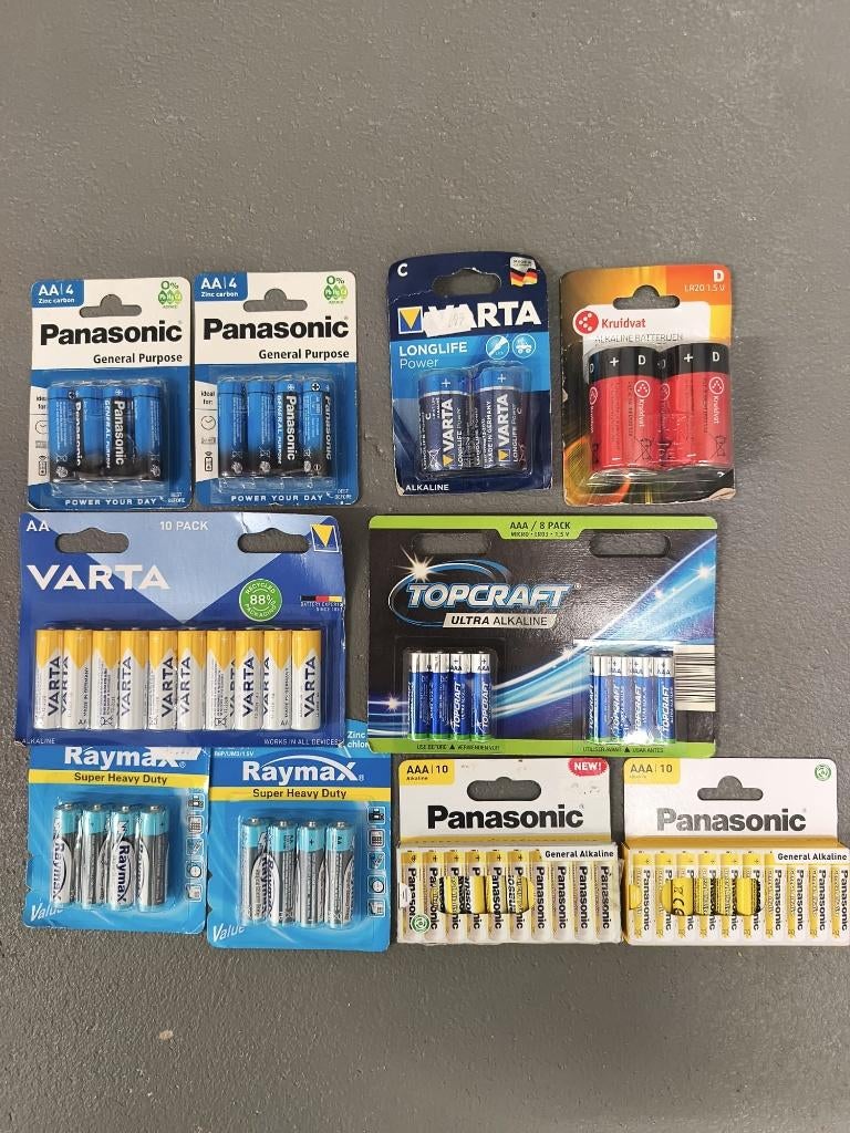 Batterijset A-merken - AA, AAA, C, D, Ophalen of Verzenden, Nieuw