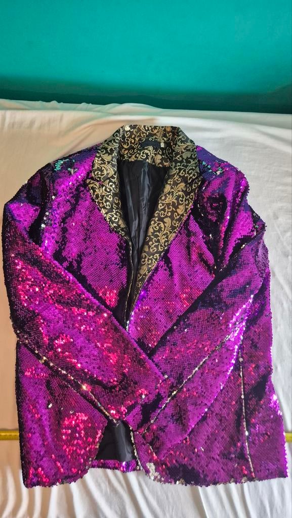 Glitter Colbert Carnaval Maat M, Ophalen of Verzenden, Nieuw, Carnaval, Kleding