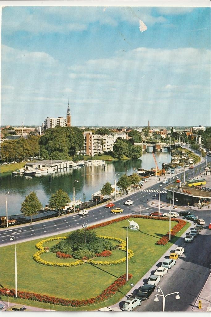 GRONINGEN STATIONSPLEIN VERBINDINGSKANAAL BOTEN ESA AUTOBUS, Verzamelen, Ophalen of Verzenden, 1960 tot 1980, Gelopen, Groningen