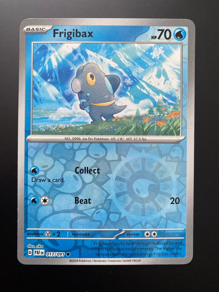 Frigibax 018/091 Pokémon Scarlet & Violet Paldean Fates mint, Ophalen of Verzenden, Zo goed als nieuw, Losse kaart, Foil