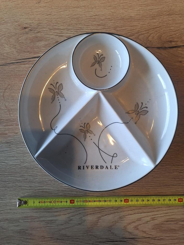Riverdale Serveerschaal met Dipkom, Ophalen, Overige stijlen, Aardewerk, Schaal of Schalen
