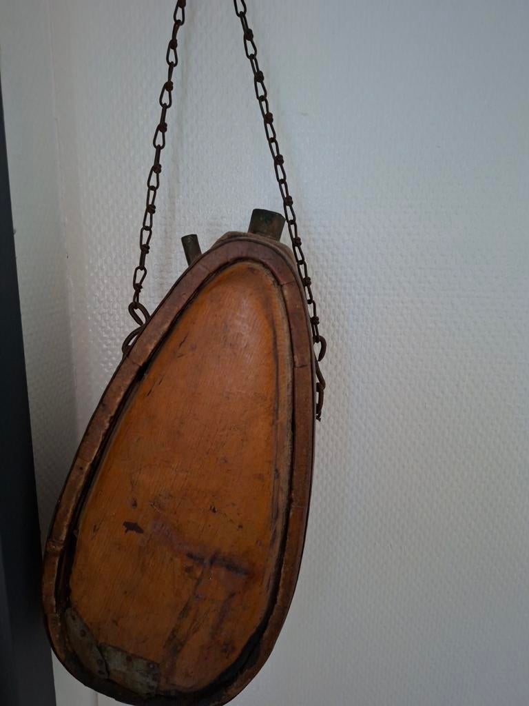 Antieke houten veldfles, Antiek en Kunst, Ophalen of Verzenden