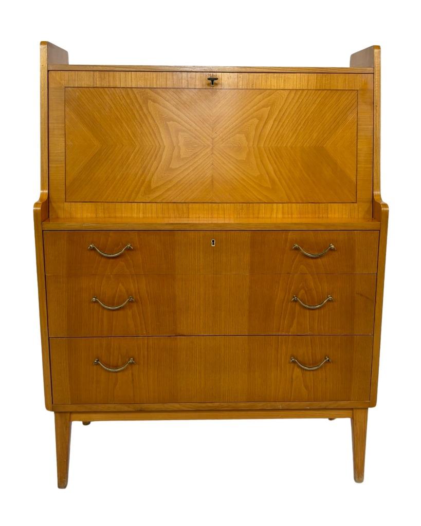 Vintage Secretaire Kastje Zweedse Jaren 60 Werkplek, Ophalen, Gebruikt