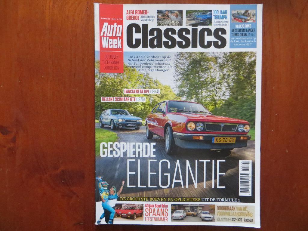 Autoweek Classics 3 2024 Reliant Scimitar GTE, Lancia Beta, Ophalen of Verzenden, Zo goed als nieuw, Volkswagen