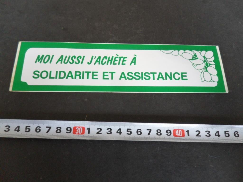 sticker Moi aussi j'achète à Solidarite et assistance, Ophalen, Zo goed als nieuw