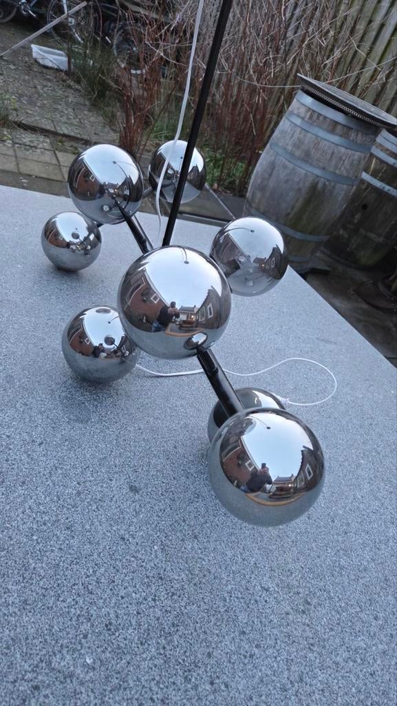 Prachtige hanglamp met 10 glazen bolen, Ophalen of Verzenden, Zo goed als nieuw